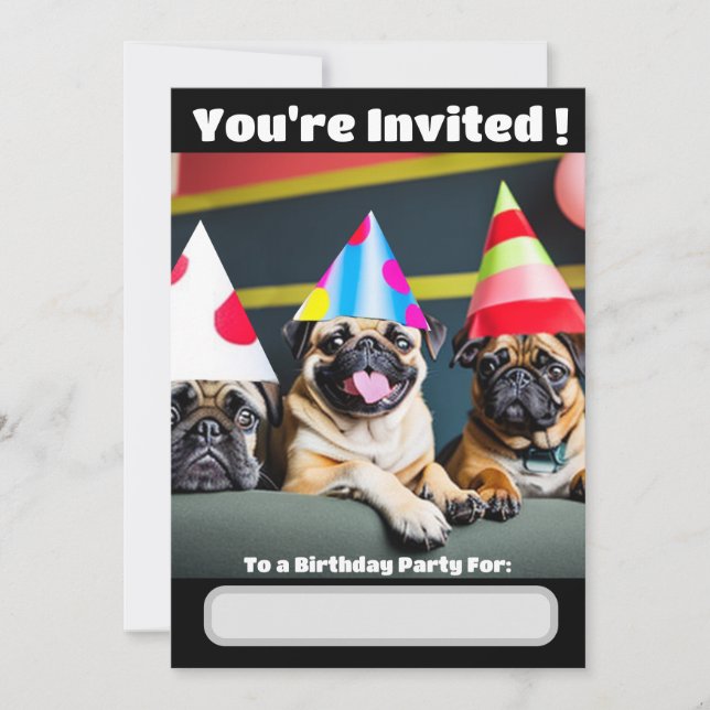 Invitación especial para pug Dog (Anverso)
