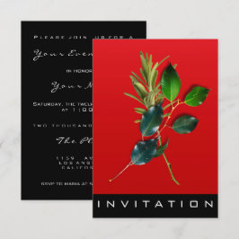 Invitación Especias Chef italiano Cena Casa Vino Rojo Verde