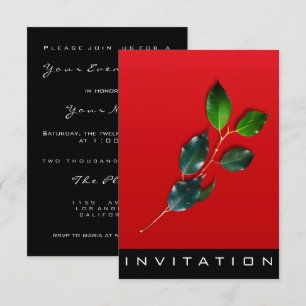 Invitación Especias Chef italiano Cena Casa Vino Rojo Verde