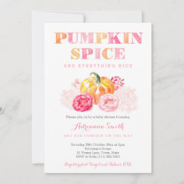 Invitación especias de calabaza ducha de bebé, calabaza de ca
