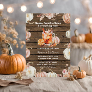 Invitación Especie De Calabaza De Madera Y Todo Lo Agradable