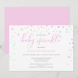 Invitación Espectacular acula de color rosa confetti