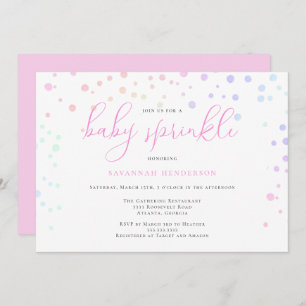 Invitación Espectacular acula de color rosa confetti