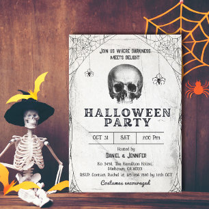 Invitación Espectacular araña esquelética del cráneo Hallowee