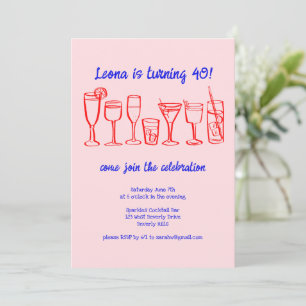 Invitación Espectacular cóctel que bebe Personalizado Fiesta 