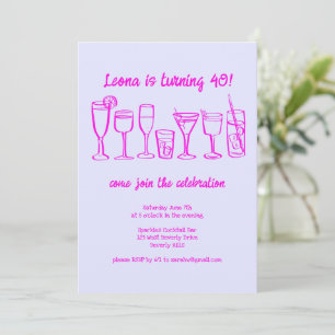 Invitación Espectacular cóctel que bebe Personalizado Fiesta 