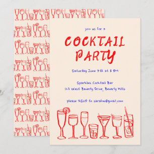 Invitación Espectacular cóctel que bebe Personalizado Fiesta