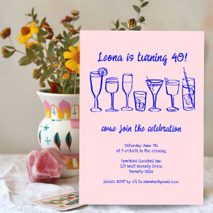 Invitación Espectacular cóctel que bebe Personalizado Fiesta 