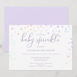 Invitación Espectacular color púrpura acuática confetti bebé 