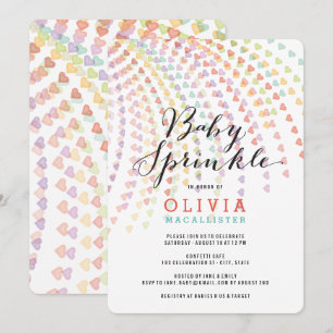 Invitación Espectacular derrame de bebé colorido en el corazó