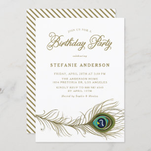 Invitación Espectacular fiesta de cumpleaños de la pluma de p