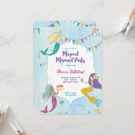 Invitación Espectacular fiesta de cumpleaños de la sirena