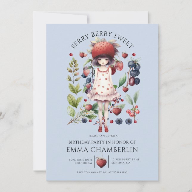 Invitación Espectacular fiesta de cumpleaños del Chica Berry  (Anverso)