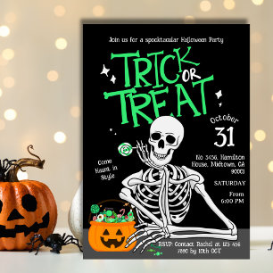 Invitación Espectacular fiesta de halloween con truco de esqu