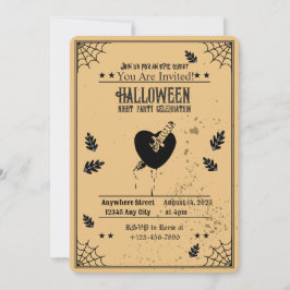 Invitación Espectacular fiesta de Halloween de corazón