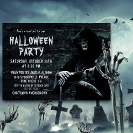 Invitación Espectacular fiesta de Halloween de Grim Reaper