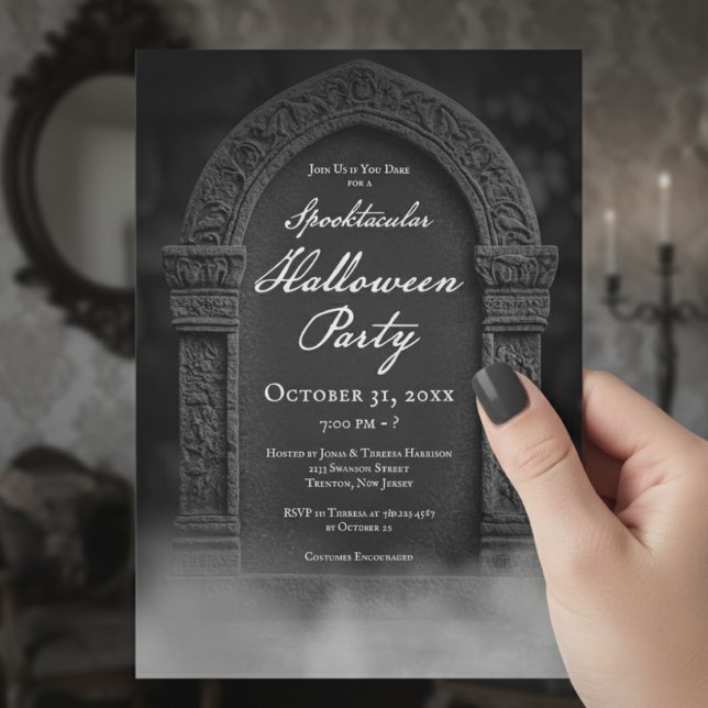 Invitación Espectacular fiesta de Halloween de piedra y niebl (Subido por el creador)