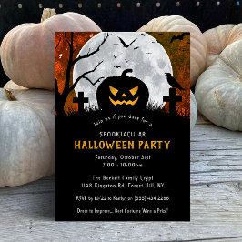 Invitación Espectacular fiesta de Halloween en el cementerio