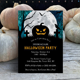 Invitación Espectacular fiesta de Halloween en el cementerio
