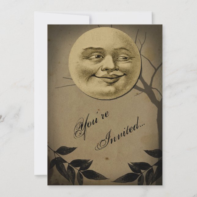Invitación Espectacular fiesta de Halloween en la luna llena (Anverso)