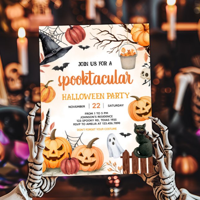Invitación Espectacular fiesta de la calabaza de Halloween (Spooktacular Halloween Party Invitation)