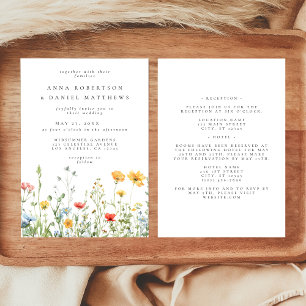 Invitación Espectacular flor silvestre de verano en un Boda