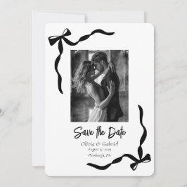 Invitación Espectacular foto del marco blanco negro para salv