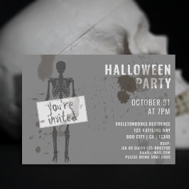 Invitación Espectacular Grunge Skeleton Halloween