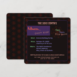 Invitación Espectacular Halloween Cobweb Black Party Invitaci