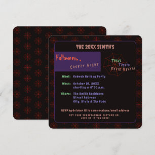 Invitación Espectacular Halloween Cobweb Black Party Invitaci