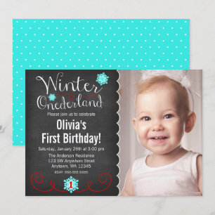 Invitación Espectacular invierno Onederland Foto cumpleaños r