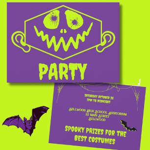 Invitación Espectacular Monstruo Face Faux Neon Halloween
