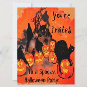 Invitación Espectacular partido de Halloween Goblins Pumpkins