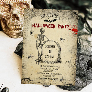 Invitación Espectacular Skeleton Adulto Fiesta de Hidrografía