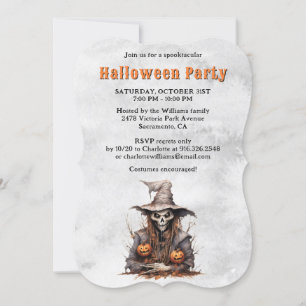 Invitación Espectacular Skeleton Jack O’Lanterns Halloween Pa
