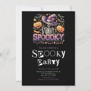 Invitación Espectacular Skeleton Moderna fiesta Minimalista d