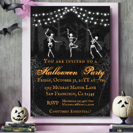 Invitación Espectacular Skeletons Graveyard Halloween Party