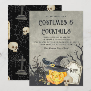 Invitación Espectaculares disfraces y fiesta de Halloween