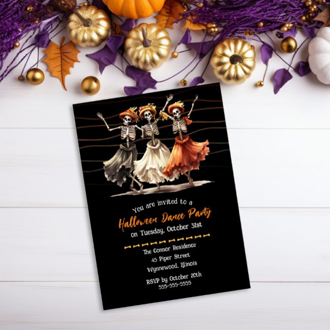 Invitación Espectaculares esqueletos de la fiesta de baile de (Subido por el creador)