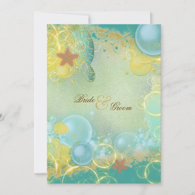 Invitación Espectaculares tortugas marinas (Anverso)