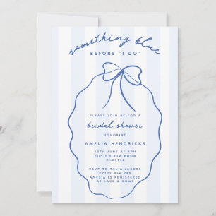 Invitación Espectáculo caprichoso algo azul ducha de novia