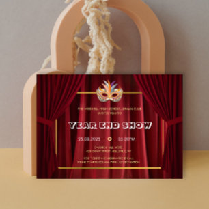 Invitación Espectáculo de Comedia de Máscara de Cortina Artes