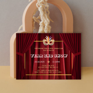 Invitación Espectáculo de Comedia de Máscara de Cortina Artes