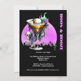 Invitación Espectáculo de cráneo de cementerio de Skeleton ho