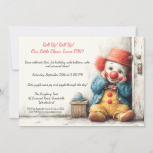 Invitación Espectáculo de cumpleaños de Little Clown