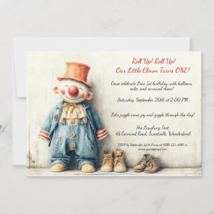Invitación Espectáculo de cumpleaños de Little Clown