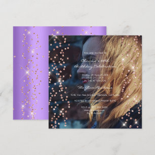 Invitación Espectáculo de cumpleaños. Foto: Purple Confetti