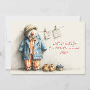 Invitación Espectáculo de cumpleaños número 1 de Little Clown