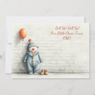 Invitación Espectáculo de cumpleaños número 1 de Little Clown