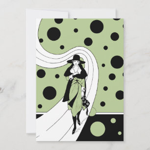 Invitación Espectáculo de moda Art Deco Vintage para despedid